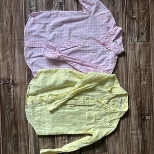 Janie and Jack Pink and Yellow Button Down Shirts